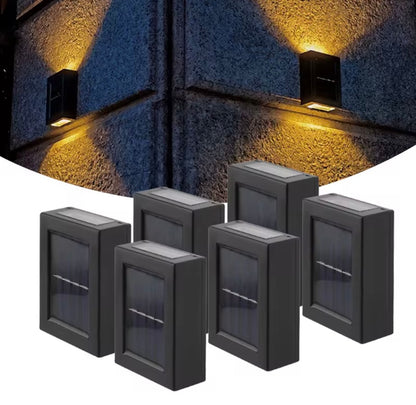 Lampă LED de perete pentru exterior, iluminare dublă sus-jos, design modern rezistent la intemperii – ideală pentru curți, terase, garduri și fațade
